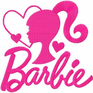 Barbie heart embroidery design