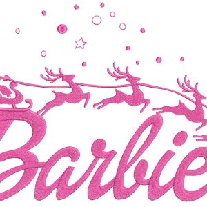 Barbie santa sleigh embroidery design