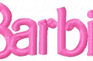 Barbie vintage style logo embroidery design
