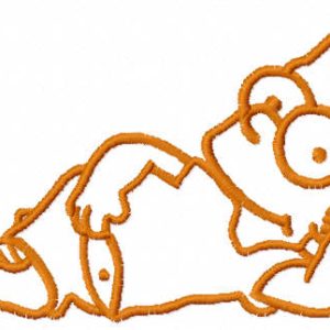 Bart relaxing one color embroidery design