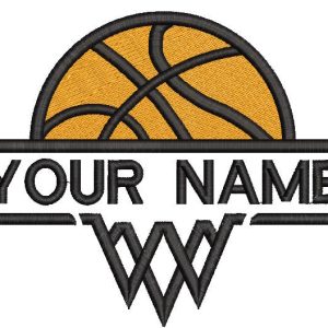 Basketball split monogram embroidery design