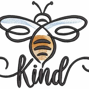 Bee kind embroidery design