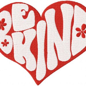 Be kind embroidery design
