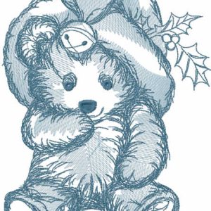Bear toy for Christmas embroidery design