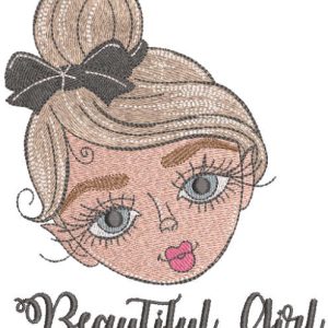 Beautiful girl embroidery design