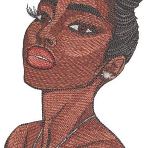 Beautiful women bundle of hair embroidery design