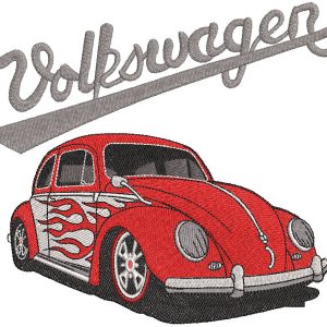 Beetle with logo embroidery design