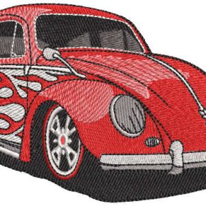 Beetle hot wheels embroidery design
