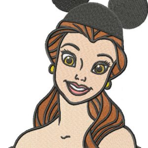 Belle Mickey Mouse hat embroidery design