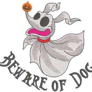 Beware of dog embroidery design