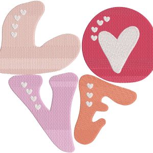 Big love letters embroidery design