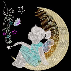 Big magic of a little fairy embroidery design