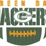 Big Green bay packers logo embroidery design