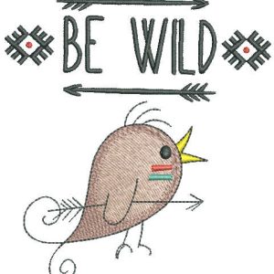 Bird be wild embroidery design