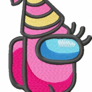 Birthday among us embroidery design