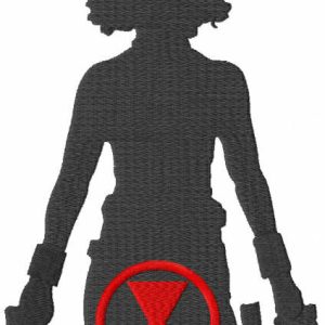 Black widow guns and logo embroidery design