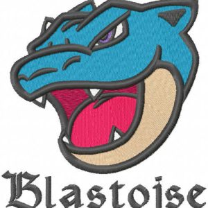 Blastoise head embroidery design