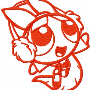 Blossom one colored embroidery design