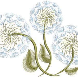Blue dandelions embroidery design