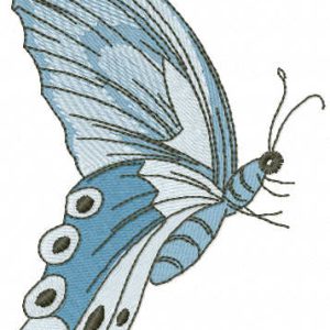 Blue butterfly embroidery design