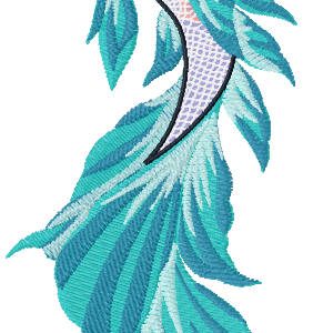 Blue dragon fish embroidery design