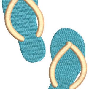 Blue flip flops embroidery design