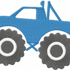 Blue monster truck embroidery design