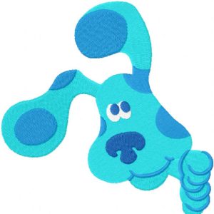 Blues clues peeps out from around the corner embroidery design