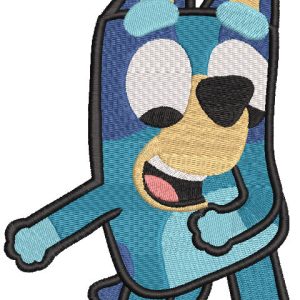 Bluey dancing dog embroidery design