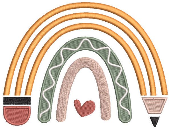 Boho school embroidery design