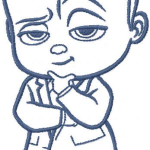 Boss baby one colored embroidery design