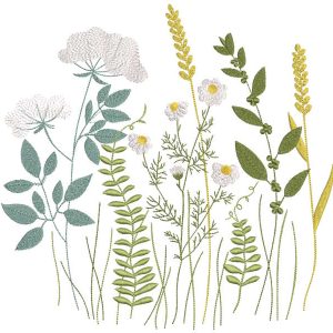 Botanical Grass Garden embroidery design