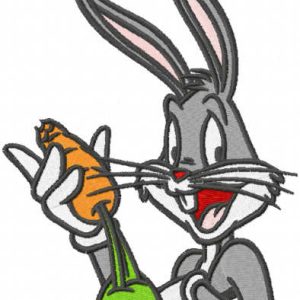 Bugs bunny love carrot embroidery design
