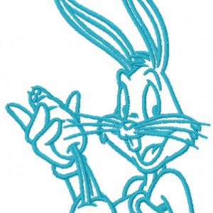 Bugs bunny love carrot one colored embroidery design
