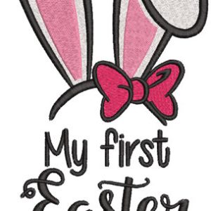 Bunny ears my first easter embroidery design