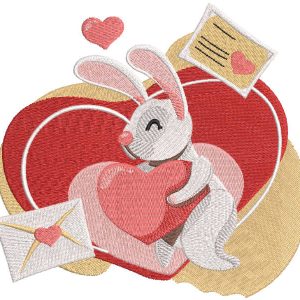 Bunny be mine embroidery design