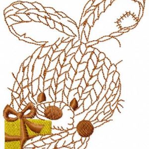Bunny with gift embroidery design