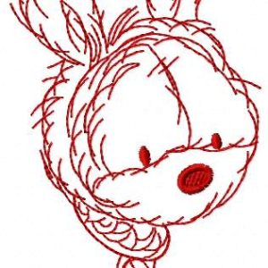Bunny with scarf embroidery design