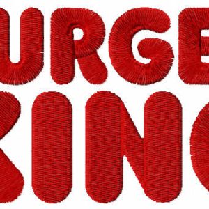 Burger King 2021 wordmark logo embroidery design