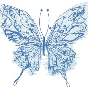 Butterfly in the wind sketch embroidery design