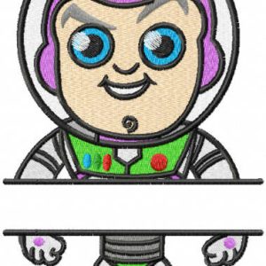 Buzz Chibi monogram embroidery design