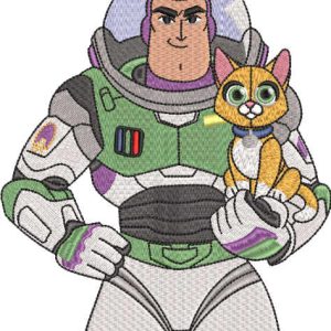 Buzz  Hero with cat embroidery design