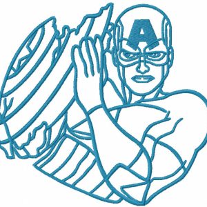 Captain America with broken shield one colored embroidery design