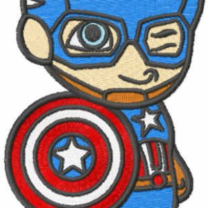 Captain America with shield embroidery design