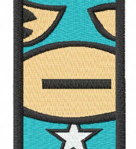 Captain America chibi bookmark embroidery design