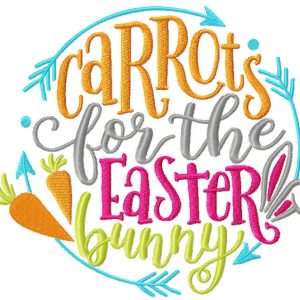 Carrots for Easter bunny decor embroidery design