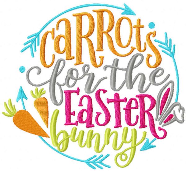 Carrots for Easter bunny decor embroidery design