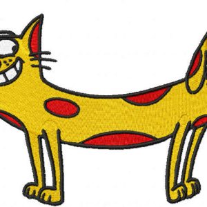 Cat and dog embroidery design