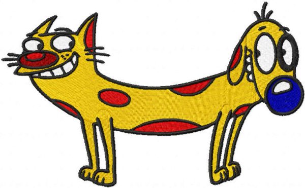 Cat and dog embroidery design