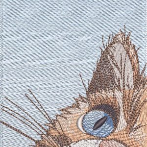 Cat looks at the world embroidery design